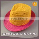 Country Style Fedora Cheap Fedora Hats for Men Farm Straw Hat Colorful Design thumbnail-4
