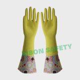 long flocklined household rubber gloves