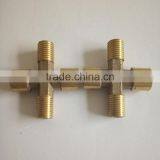 BSP,NPT,male and Female ,1/4*1/4 *1/4*1/4forged Cross -type Brass Connector,manifold Connectors thumbnail-2