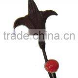 Metal Decorative Flower Hook With Ceramic Knob, Home Decoration Hooks, Metal Wall Art Hooks, European Style Hooks, Vintage Hooks thumbnail-1