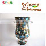 Home Decor Fancy Thin Neck Unique Stained Mirrored Mosaic Flower Arrangement Glass Vases thumbnail-2