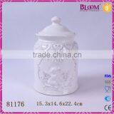 Ceramic White Custom Sugar Pot With Lid thumbnail-1