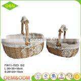 Wholesale Cheap Handmade Willow Woven Wicker Fruits Basket With Handle thumbnail-1
