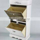Modern White And Brown Two Drawer Shoe Store Furniture thumbnail-1