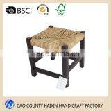 Hot Sale Hand Made Seat Rush Vintage Stool / Solid Wood Stool thumbnail-1