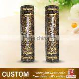 Customize Ceramic Black Cylinder Gold Metal Decorative Vases thumbnail-1