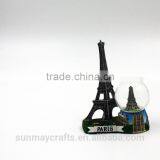 Custom Polyresin France Eiffel Tower Souvenir Snow Globe for Sale thumbnail-2