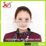 Factory good price imported material catering industrial big smile sanitary plastic transparent face mask for food service