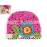 2015 Baby Flower Hat Winter Crochet Hats Handmade Knitted Hat/flower Crochet Baby Patterns thumbnail-4