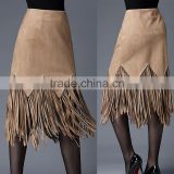 Hot sale fashion women latest long skirt design with tassal