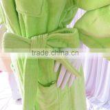Warm Winter Bathrobe Lime Coral Flannel Thick Long Spa Robe Women's Pajamas thumbnail-3