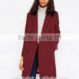 Latest Design Ladies Double Breasted Long Coat Wholesale thumbnail-1