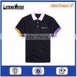 Fashionable Yellow Rib Sleeve Embroidered Reactive Dye Black Polo T-shirt thumbnail-1