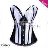 Satin Sexy Fat Women Corset Overbust Steel Bone thumbnail-1