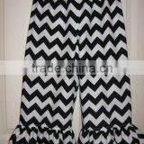 High Quality Wholesale Kids Casual Pants Lovely Chevron Ruffle Leggings Cotton Baby Girls Cotton Trousers thumbnail-3