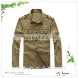 Pure Cotton Wholesale Clothing Factory Cheap Military Khaki Shirts thumbnail-2