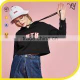 Women's Patchwork Your Own Design French Terry Black Crop Top Hoodie thumbnail-1