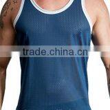 Custom Mens Polyester Mesh Sport Gym Tank Top thumbnail-2