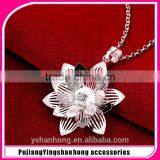 925 Silver Set Auger Stereo Lotus Pendant Necklace thumbnail-1