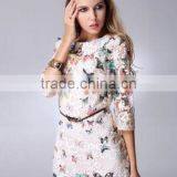 Women Clothing Latest Fashion Dress Design Crochet Lace Causal Sun Dresses thumbnail-4