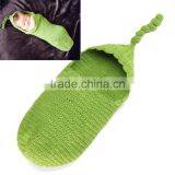 Baby Swaddle Cocoon Baby Sleeping Bag Knitted Baby Hat Photo Prop thumbnail-5