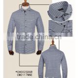 100% cotton checked long sleeve button up collar made to measure custom mens dress shirt