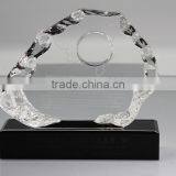 Iceberg Shape Pure High Quality K9 Crystal Clock Iceberg With Painting Award JKC-0079 thumbnail-1