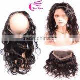 Virgin Human Hair Lace Closure Ear To Ear Elastic 360 Lace Band Frontal Closure With Baby Hair Bleached Knots thumbnail-6