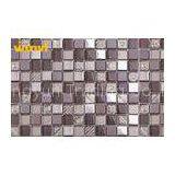 8mm Chocolate Color Glass Mix Metal Mosaic Tile With Unique Crystal Chip thumbnail-1