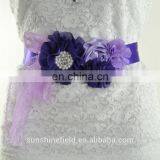 Wedding Sash Belt Maternity Sash Chiffon Flower Sash QB5A9 thumbnail-1
