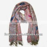 rayon pashmina scarf shawls with fringe
