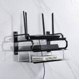 Black Medium Three-layer Aluminum STB Rack Router Wall Mounted Telephone TV STB Rack thumbnail-3