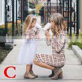 Mother Daughter Dresses Matching Outfits Moms And Girls Clothes Long Sleeve Plaid Family Dress (this Link for Kids) thumbnail-4