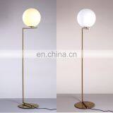 Modern White Glass Globe Shade Floor Lamp Golden Standing Lamp For Bedroom Living Room Home Lighting thumbnail-1