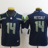 Seattle Seahawks #14 Metcalf Kids Blue Jersey