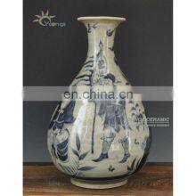 Antique Ming Reproduction Chinese Blue and White Porcelain Figure Vases