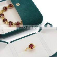 Fadeli Wholesale Elegant Dark Green Jewelry Packing Ring Pendant Necklace Jewelry Box thumbnail-2