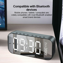 Portable Mini Alarm Clock Wireless Tooth Speaker Portable Mirror Vehicular Audio System Tooth Plastic Mini Broadcast Battery thumbnail-5