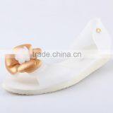 Ladies Colorful Candy Colour Flat Shoes Cheap Ladies Slippers Plastic Sandals Wholesale PVC Clear Jelly Shoes With Nice Flower thumbnail-3