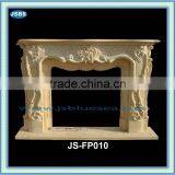 Golden marble designed fireplace