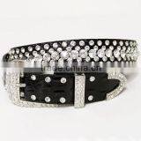 Crystal Crocodile Print Faux Leather Fashion Belt thumbnail-1