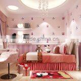 Classic Style Non Woven Foaming Pink Kids Wallpaper for Girls Room thumbnail-4
