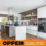 Oppein Acrylic and Unique Spain Sintered Rock Modern White Kitchen Cabinet thumbnail-2