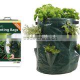 PP/PE Woven Round Garden Herb Planter Bags With Pockets,Herb Planting Grow Bag,Garden Herb Grow Bag thumbnail-3