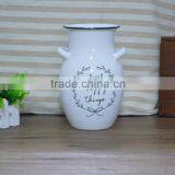 1027 Logo customized enamel flower pot, flower vase