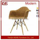 Bazhou Middle Back Fashion And Comfort Fabric Function Wooden Leg Leisure Chair thumbnail-3