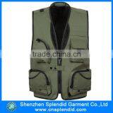 2016 Latest Design Multipocket Dark Green Men' Cargo Vest