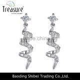 Fashion Jewelry Hot Selling Wholesale Rhinestone Spiral Long Drop Earring thumbnail-3