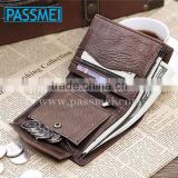 Real Leather Men's trifold vintage Wallet Credit Card Holder ID coin Purse
