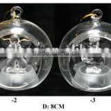 Hand Painted LED Light Semi-open glass ball with Spun Glass Tree inside